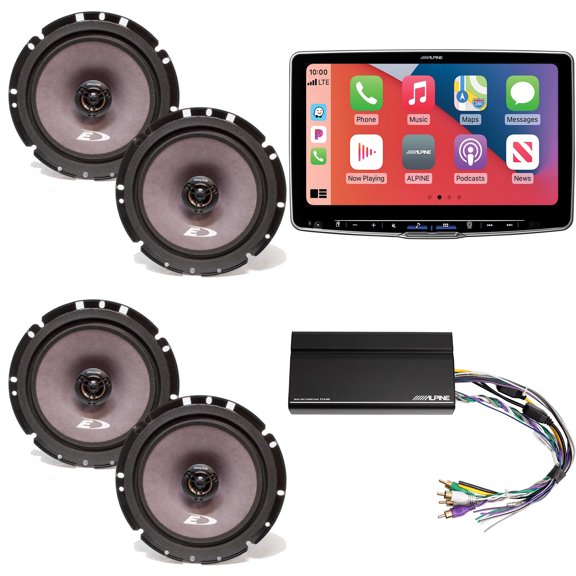 Alpine ILX-F511 Halo11 11" Multimedia Touchscreen Receiver w/ 2 Pairs Alpine SXE-1726S 6.5" Coax & Power Pack