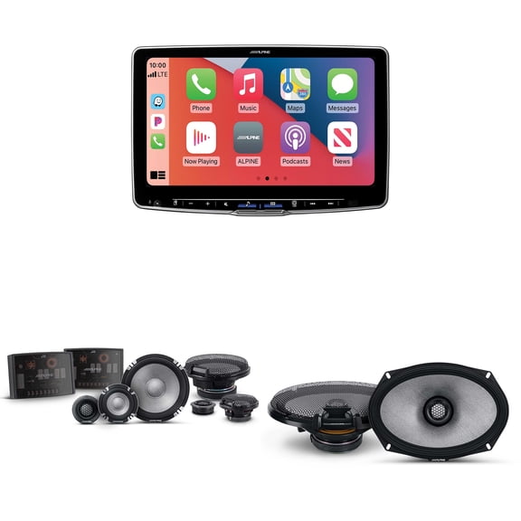 Alpine ILX-F511 Halo11 11" Multimedia Touchscreen Receiver w/ R2-S653 6.5" 3-Way Comp Set & R2-S69 Coaxial Bundle
