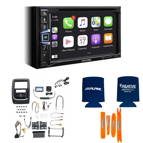 Alpine INE-W970HD 6.5-Inch CD/DVD GPS Navigation Receiver with PAC RPK4-CH4102 RadioPRO Integrated Installation Kit with Integrated Climate Controls for 2014-2020 Dodge Durango