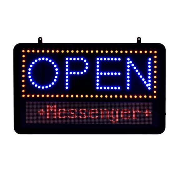 Alpine Industries 22" x 13" LED Programmable Message Board Open Sign