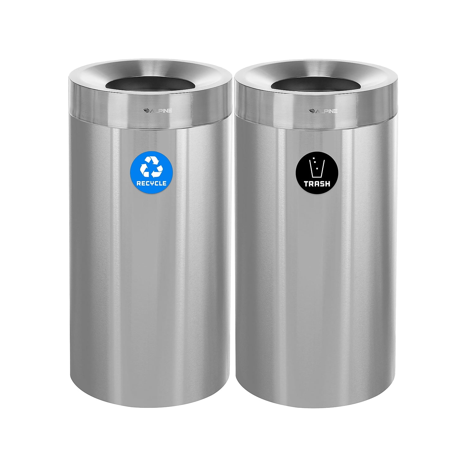 Alpine Industries Dual-Stream Trash/Recycling Station 54-Gallon ...