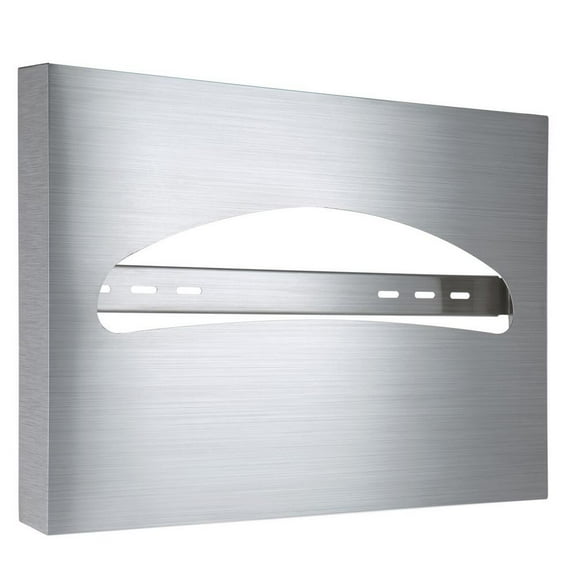 Alpine Industries Half-Fold Toilet Seat Cover Dispenser, Brushed, Wall Mountable, Stainless Steel