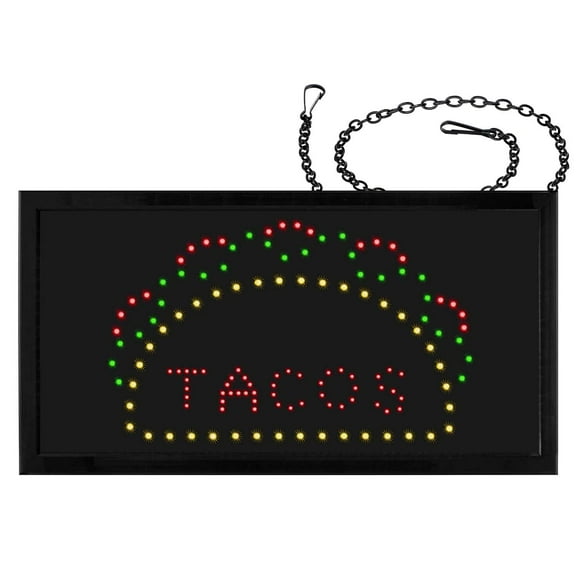 Alpine Industries LED Taco Sign for Small Business, Rectangular Led Board Modern Decor and Signage with Two Display Modes