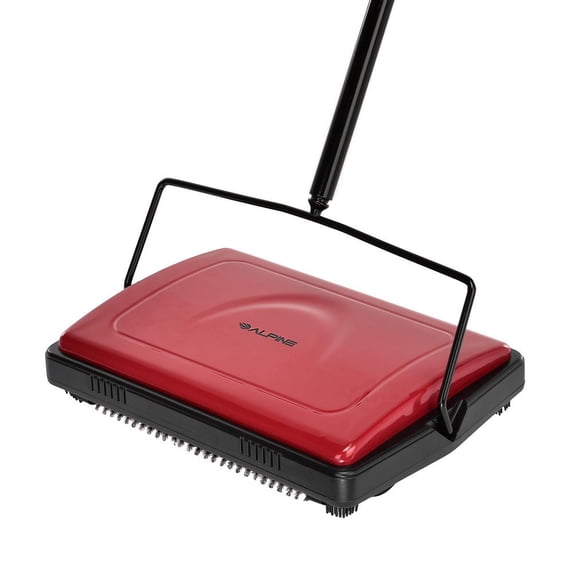 Alpine Industries Multi-Surface Manual Triple Brush Floor and Carpet ...