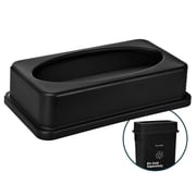Alpine Industries Slim Trash Can Lid - Compact Garbage Bin Cover - Durable Slender Varied Plastic Top Minimize Odors and Keep Litter Inside and Unseen - Drop Shot Lid - Black