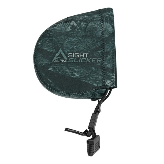 SightSlicker Bow Sight Cover for Archery Hunting Protective Neoprene Camo Wrap by Alpine Innovations, Fits Most Sights, Quick-Draw Easy On/Off Design - (Stealth Shadow Large)