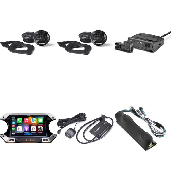 Alpine JL Wrangler i509-WRA-JL, (2 pair ) SPV-10TW-WRA, Premium Audio Integration, Dash Camera and Sirius Tuner Bundle