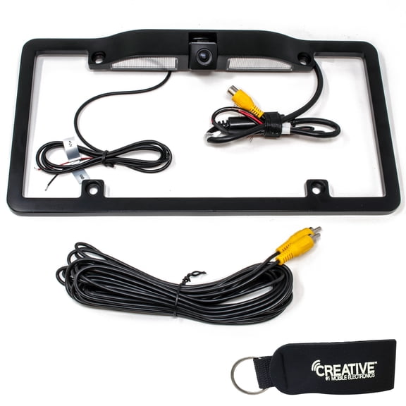 Alpine KTX-C10LP License Plate Camera Mount + Alpine PCAM Rear View Camera Bundle