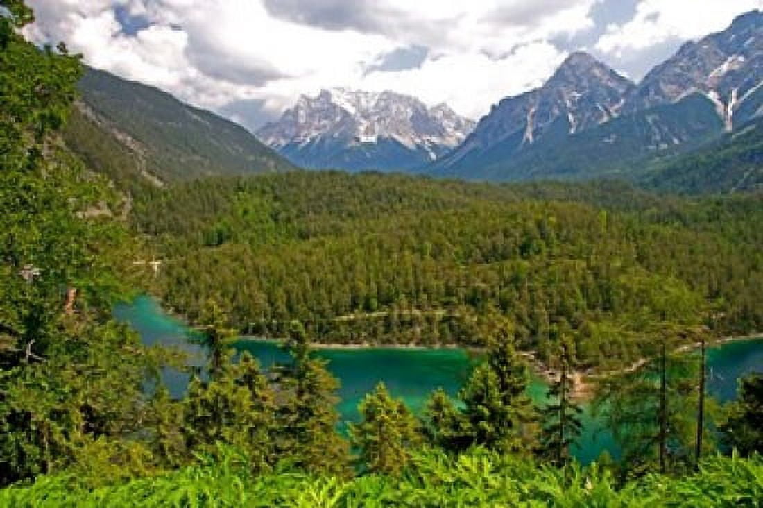 Alpine Lake in the Austrian Alps Canvas Art - David R Frazier DanitaDelimont (26 x 18)
