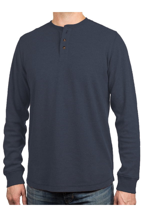 Men's Long Sleeve Performance Thermal Three Button Henley Shirt