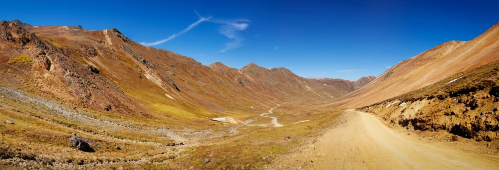 Alpine Loop Scenic Byway passing through mountains Turtle Mountain California Pass San Juan National Forest Colorado USA Canvas Art - Panoramic Images (36 x 12)