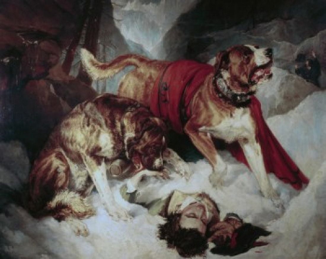 Alpine Mastiffs Reanimating A Distressed Traveller Edwin Henry Landseer (1802-1873 British) Canvas Art - Edwin Henry Landseer (18 x 24)