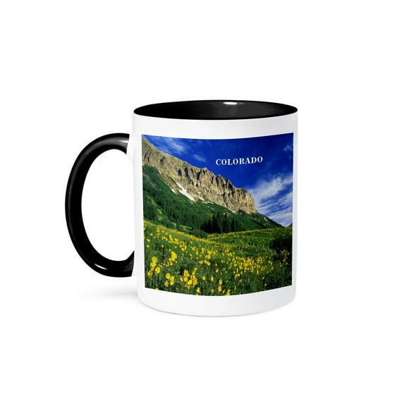 Alpine Meadow In Colorado, 11oz Two-Tone Black Mug