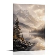 Alpine Mirror Poster Wall Art Canvas Aesthetic Decorative Painting for Living Room Bed Room