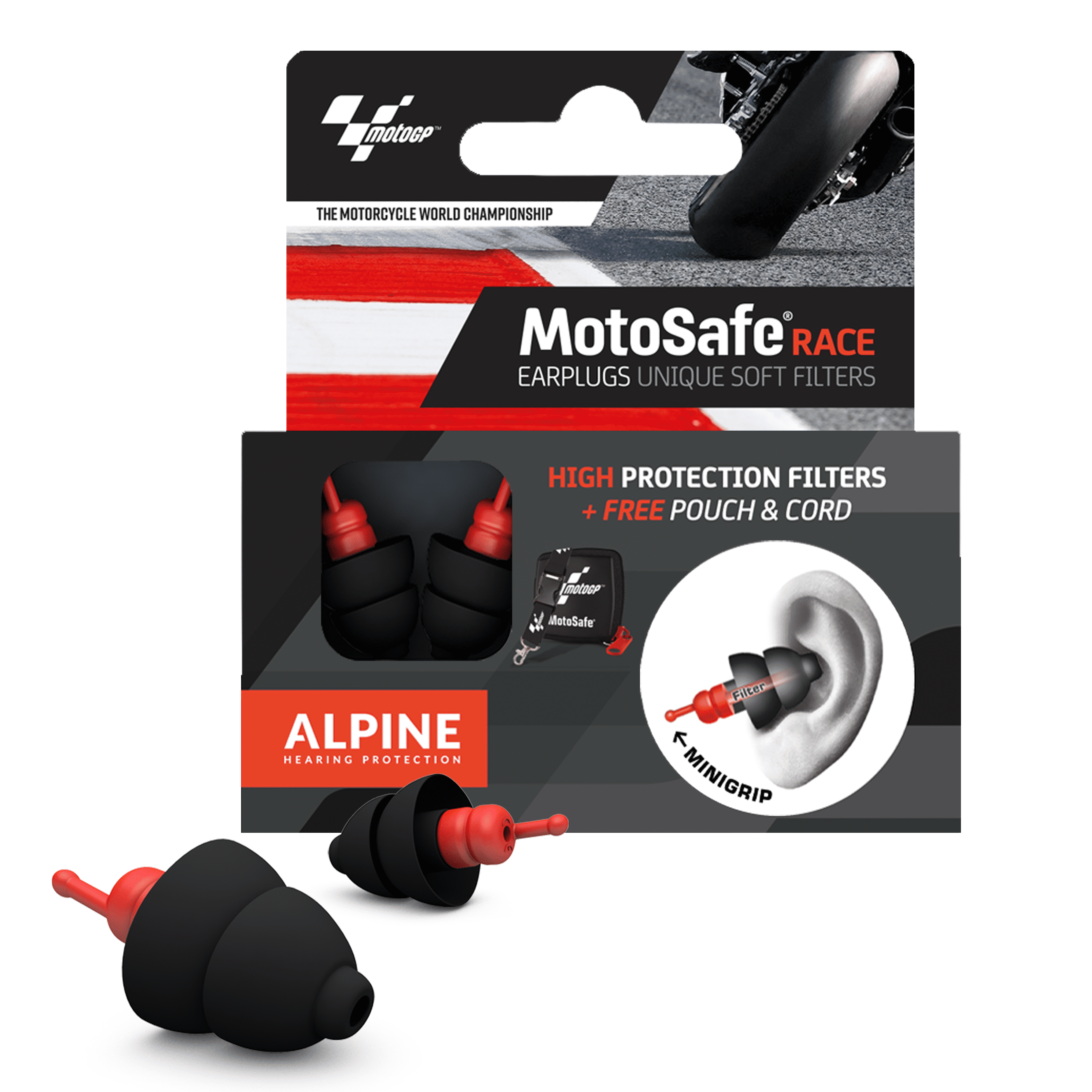 Alpine MotoSafe Race [Official MotoGP Edition] Motorcycle Ear Plugs