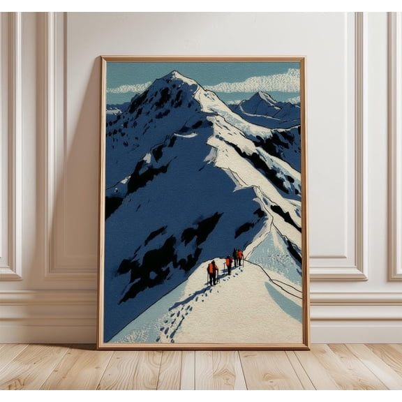Alpine Mountain Climbing Adventure Poster Unframed Paper Print