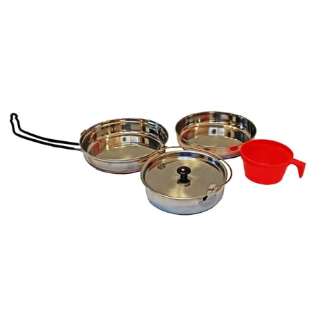 Alpine Mountain Gear 4 Piece Stainless Steel Camping Mess Kits