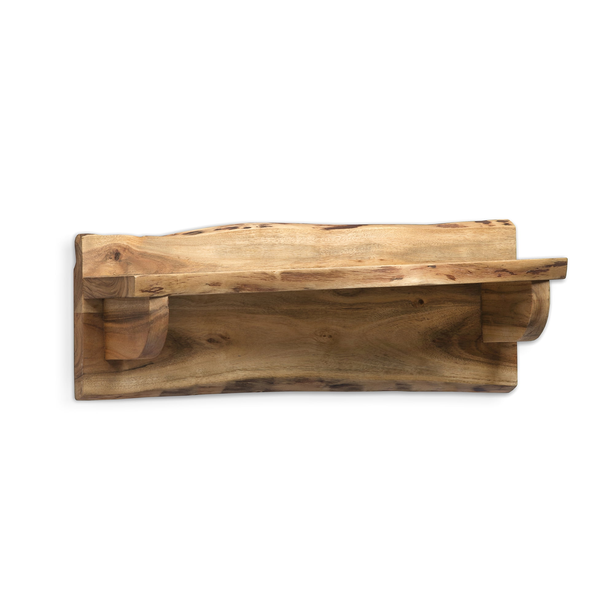 Alpine Natural Live Edge Wood 24" Mantel Shelf