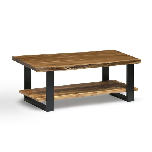 Alpine Natural Live Edge Wood Large Coffee Table