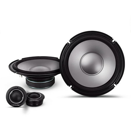 Alpine - S-Series 8" Hi-Resolution Component Car Speakers with Glass Fiber Reinforced Cone (Pair) - Black