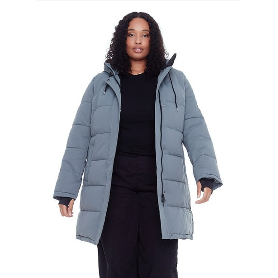 Alpine North, Aulavik Plus - Women's Vegan Down Recycled Mid-length Hooded Parka Coat (Plus Size) - Water Repellent, Windproof, Insulated Winter Jacket with Faux Fur