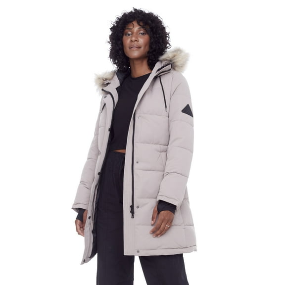 Alpine North, Aulavik - Women's Vegan Down Recycled Mid-length Hooded Parka Coat - Water Repellent, Windproof, Insulated Winter Jacket with Faux Fur