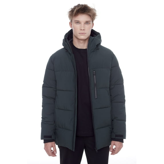 Alpine North, Banff - Men’s Vegan Down Recycled Mid-Weight Quilted Puffer Jacket - Snow/Water Repellent, Windproof, Relaxed Fit, Warm Insulated Hooded Winter Coat