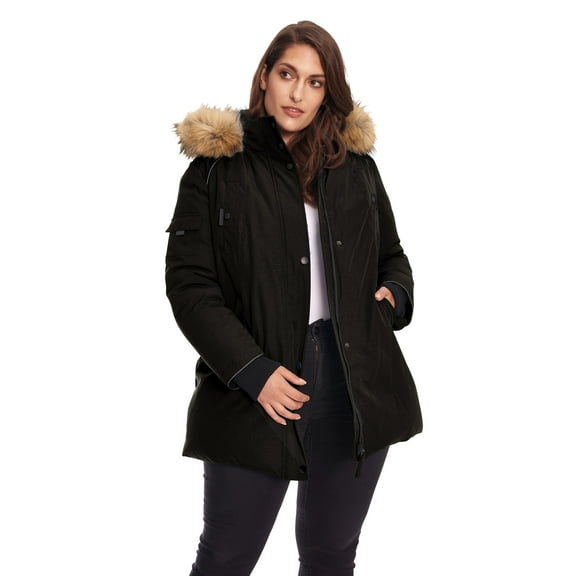 Alpine North, Glacier Plus - Women's Vegan Down Parka with Faux Fur Hood (Plus Size) - Insulated, Water-Repellent, Winter Coat, Jacket