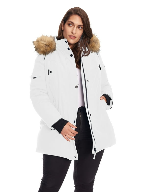 Alpine North, Glacier Plus - Women's Vegan Down Parka with Faux Fur Hood (Plus Size) - Insulated, Water-Repellent, Winter Coat, Jacket