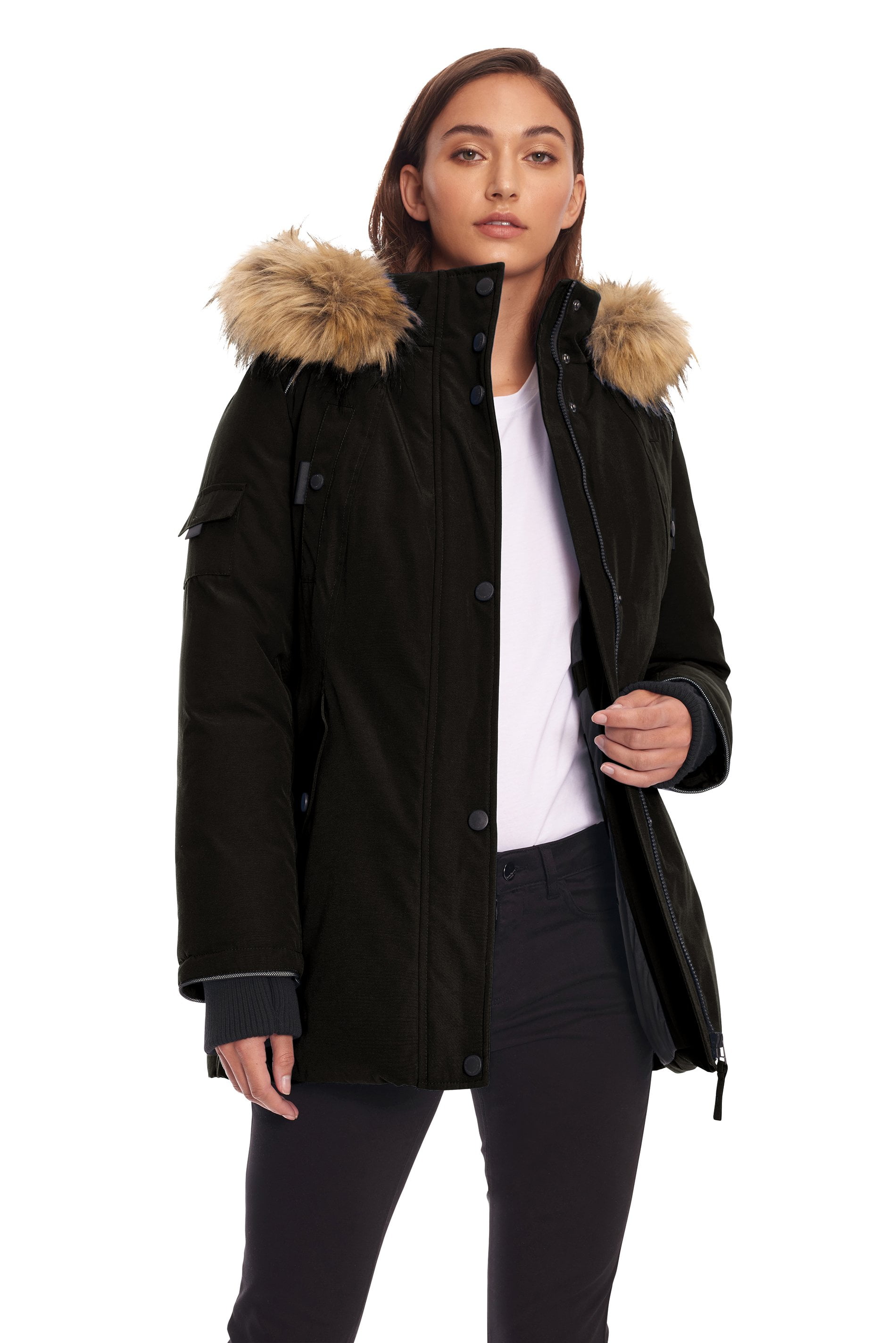 Alpine North, Glacier - Women's Vegan Down Parka with Faux Fur Hood ...