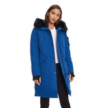 Alpine North, Laurentian - Women's Vegan Down Long Parka Jacket - Water Repellent, Windproof, Warm Insulated Winter Coat with Faux Fur Hood