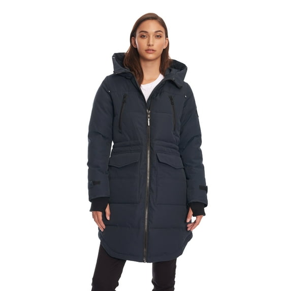 Alpine North, Upon - Women's Vegan Down Drawstring Winter Parka - Water Repellent, Windproof, Insulated Jacket with Faux Fur Hood