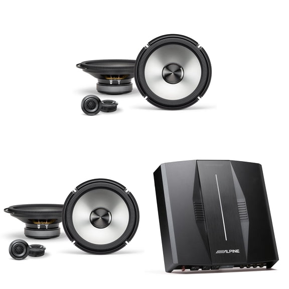 Alpine Optim8 DSP Amp & BassRev (2 Pair ) BRV-S80C 8" Speaker Set