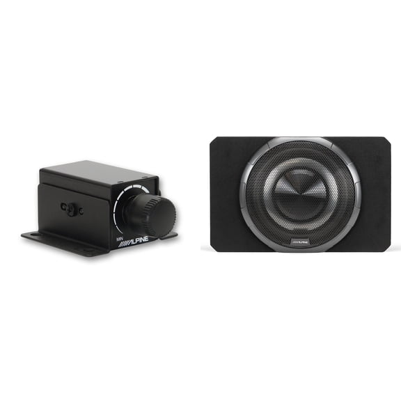 Alpine PWV-SB12 12" BassRev Powered Subwoofer Enclosure & Rux Subwoofer Control