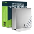 thumbnail image 1 of Alpine Paper Towel Dispenser Wall Mount Commercial - Stainless Steel Paper Towel Holder  for C-fold, Trifold & Multifold Paper Towels, Perfect for Bathroom & Kitchen, 1 of 8