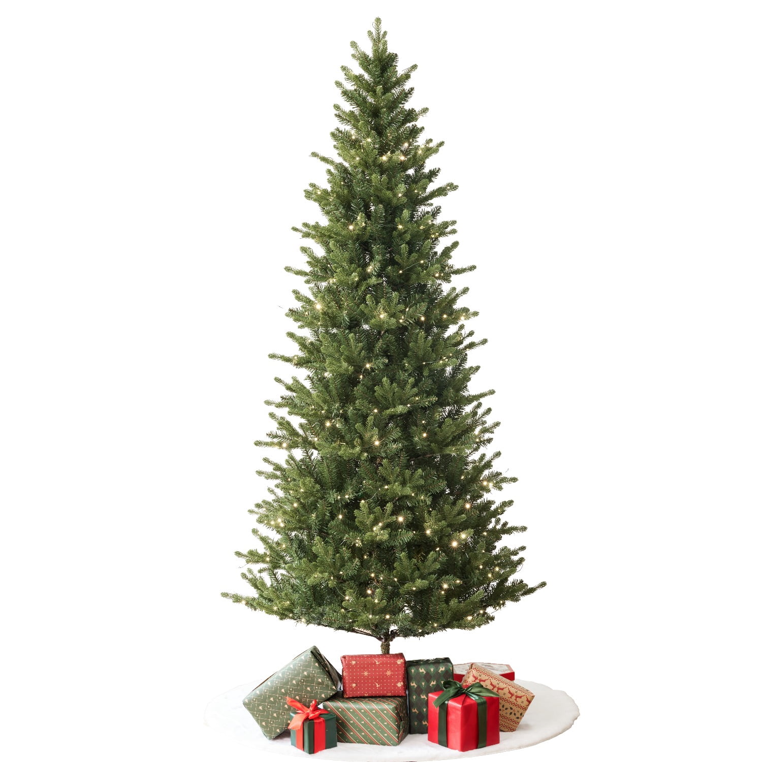 Alpine Pine 6.5ft Christmas Tree Pre-Lit Artificial with 1,489 Branch ...
