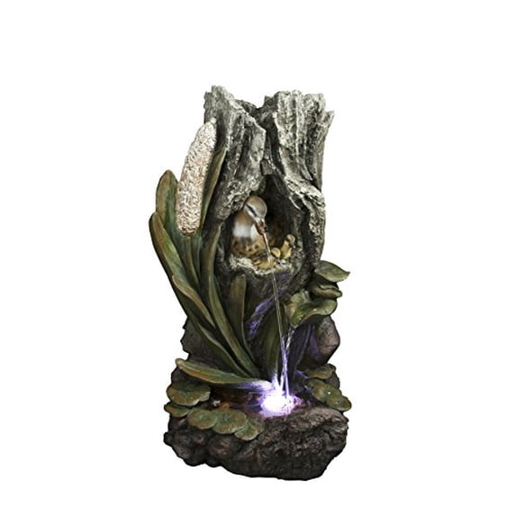 Alpine WIN934 Duck Nest Rainforest Fountain with White LED Light, 31 ...