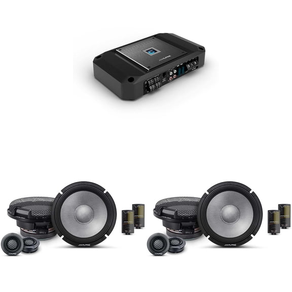 Alpine R2 4 Channel Amp & (2) R2-S65C 6.5" Audio Upgrade Bundle