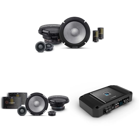 Alpine R2 4 Channel Amp & R2-S652 2 Way 6.5" & R2-S65C Audio Upgrade Bundle