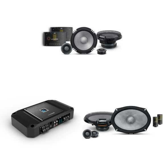 Alpine R2 4 Channel Amp & R2-S652 2 Way 6.5" & R2-S69C Audio Upgrade Bundle