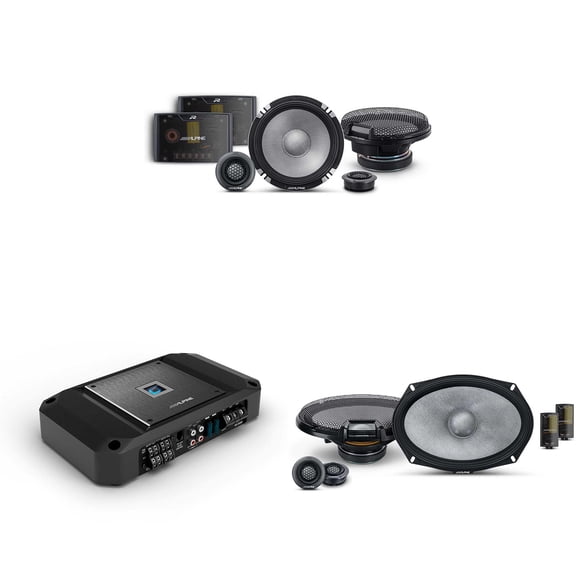 Alpine R2 4 Channel Amp & R2-S652 2 Way 6.5" & R2-S69C Audio Upgrade Bundle