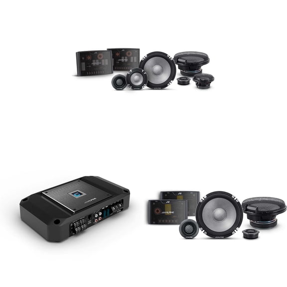 Alpine R2 4 Channel Amp & R2-S653 3 Way 6.5" & R2-S652 Audio Upgrade Bundle
