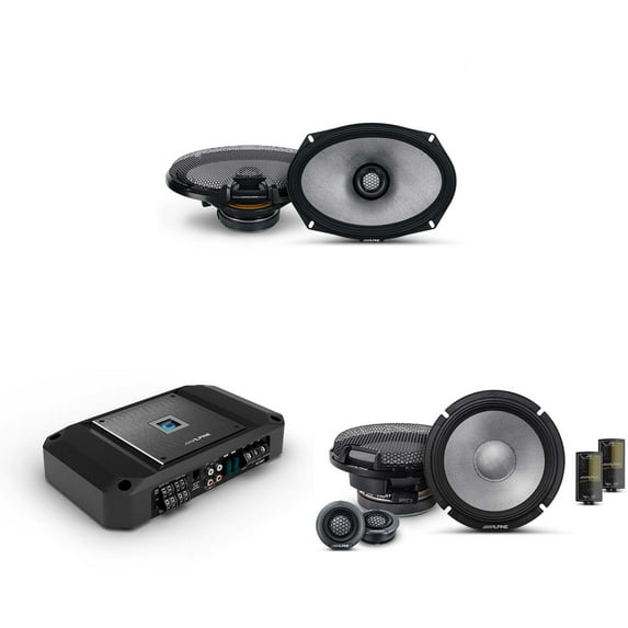 Alpine R2 4 Channel Amp & R2-S65C 6.5" & R2-S69 Audio Upgrade Bundle