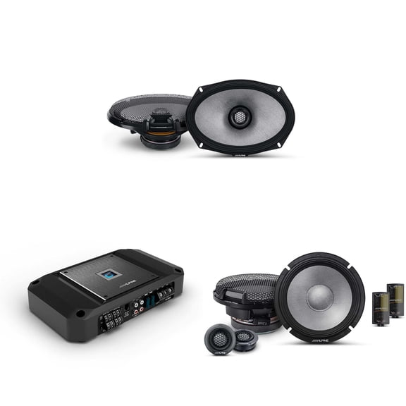Alpine R2 4 Channel Amp & R2-S65C 6.5" & R2-S69 Audio Upgrade Bundle