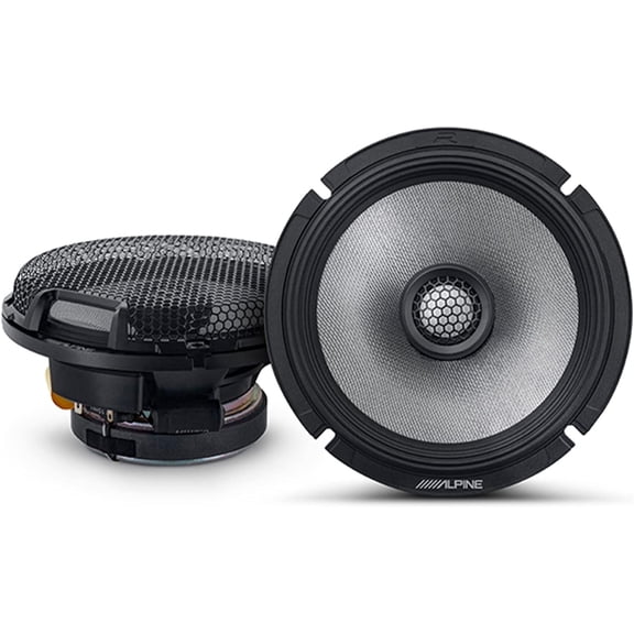 Alpine R2-S65 600W Peak 6.5" R-Series 2-Way Coaxial Speakers Hard-Dome Tweeters