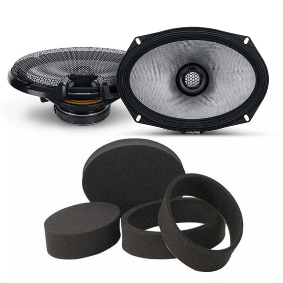 Alpine R2-S69 High-Resolution 6x9 Coaxial with RKFR69 3-piece Foam Ring Speaker Enhancement