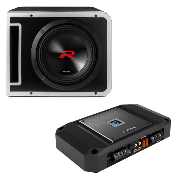 Alpine R2-SB10V 10-inch R-Series Halo Preloaded Subwoofer Enclosure with ProLink w/ R2-A75M Bundle