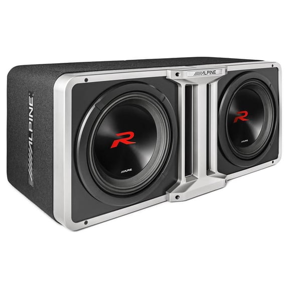 Alpine R2-SB12V x2 Loaded 12" 750W R-W12D4 Subwoofers + Ported Sub Enclosure Box