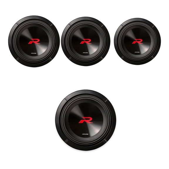 Alpine R2-W10D2 R-Series 10in Dual 2 Ohm Subwoofers 4 Pack