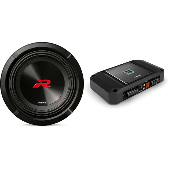 Alpine R2-W8D4 8" R-Series Sub w/ R2-A75M Mono Amp Bundle